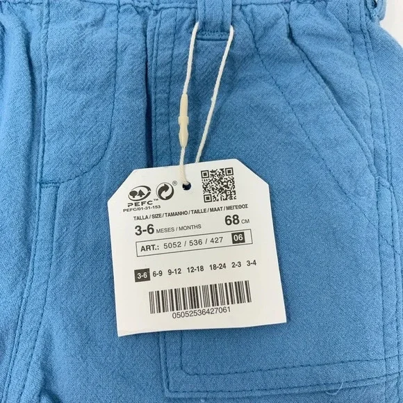 NWT! Boy’s Zara light blue shorts 3-6 months - Picture 2 of 2